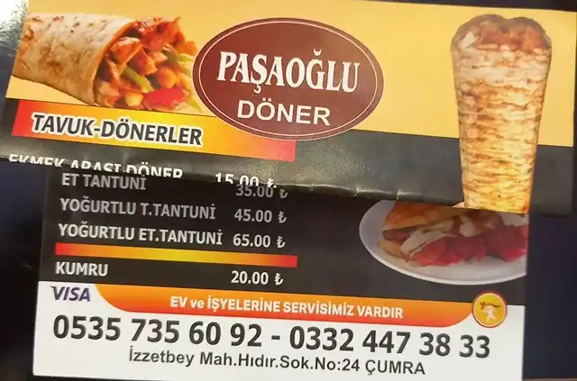 Paşaoğlu Döner  Kartviziti